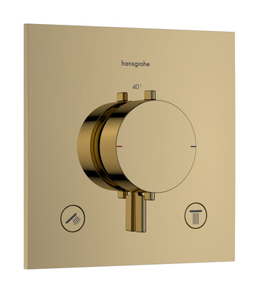 hansgrohe Ecostat Comfort E termostatarmatur til indbygning med afspærring til 2 udtag poleret guld-optik PVD - 1
