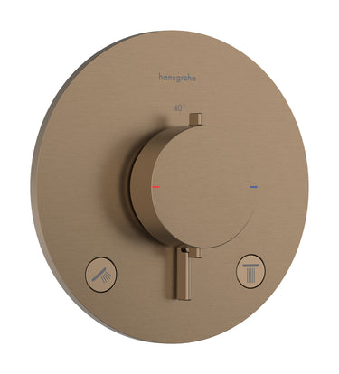 hansgrohe Ecostat Comfort S termostatarmatur til indbygning med afspærring til 2 udtag børstet bronze PVD - 1