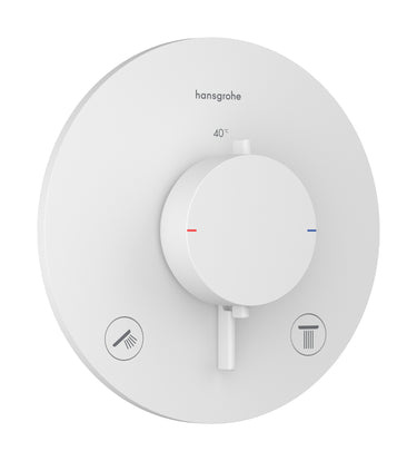 hansgrohe Ecostat Comfort S termostatarmatur til indbygning med afspærring til 2 udtag mat hvid - 1