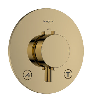 hansgrohe Ecostat Comfort S termostatarmatur til indbygning med afspærring til 2 udtag poleret guld-optik PVD - 1