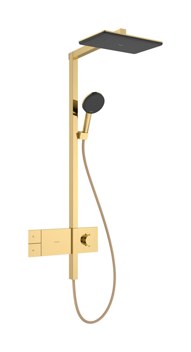 hansgrohe Raindance Alive Q Showerpipe 210/340 1jet EcoSmart m/ShowerSelect Comfort poleret guld-optik PVD - 1