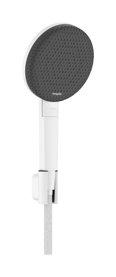 hansgrohe Raindance Alive Select S bruserholdersæt 125 3jet EcoSmart m/tekstilbruserslange 160 cm mat hvid - 1