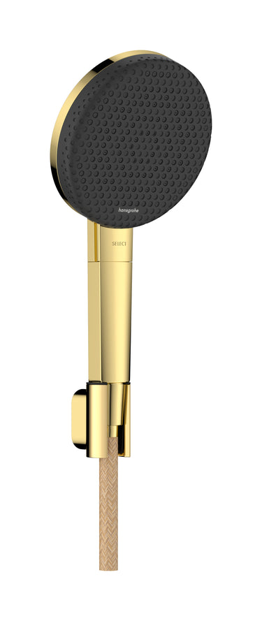hansgrohe Raindance Alive Select S bruserholdersæt 125 3jet EcoSmart m/tekstilbruserslange 160 cm poleret guld-optik PVD - 1