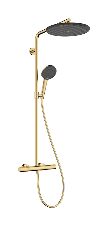 hansgrohe Raindance Alive S puro Showerpipe 300 1jet EcoSmart m/termostat poleret guld-optik PVD - 1