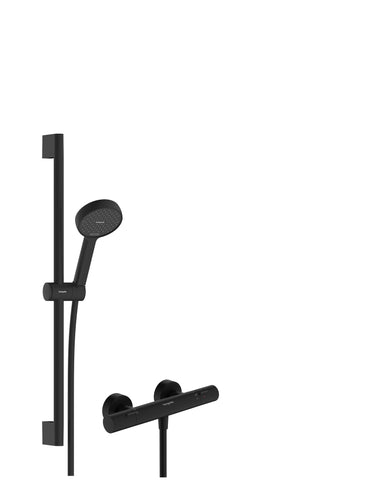 hansgrohe Activera Select S brusersystem 95 2jet EcoSmart m/Ecostat Fine og bruserstang 65cm mat sort - 1