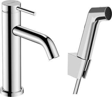 hansgrohe Tecturis S 1-grebs håndvaskarmatur 110 med bidettebruser og 160 cm bruserslange krom - 1