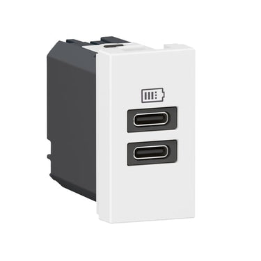 Mosaic dobbelt usb-c 3a 15W 1m hvid - 1