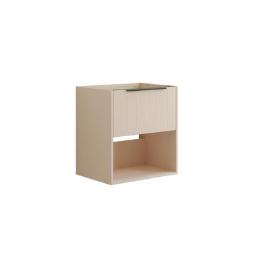 Dansani Mido vaskeskab 60x64 cm m/1 skuffe + åbent fag stribet sand - 1