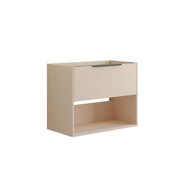 Dansani Mido vaskeskab 80x64 cm m/1 skuffe + åbent fag stribet sand - 1