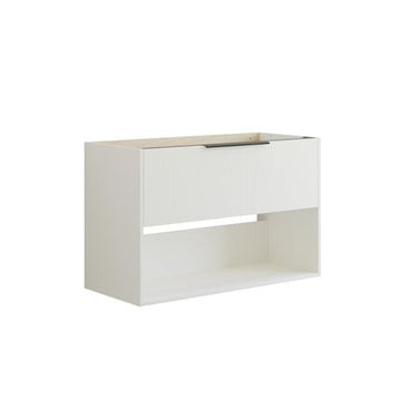 Dansani Mido vaskeskab 100x64 cm m/1 skuffe + åbent fag stribet hvid mat - 1