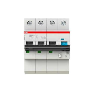 Smissline kombiafbryder 10 Ampere 3P+N Type A udløserstrøm 30 mA C karakteristik brydeevne Icu 25 kA nominel spænding 415 VAC bredde 72 mm - 1