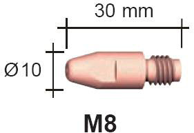 Strømdyse M8X30 ecu 1,4 MM - 1
