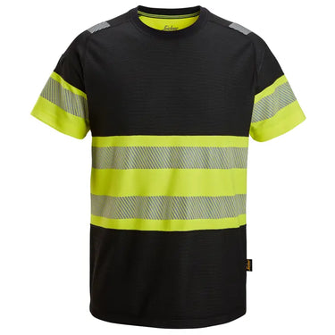 Snickers High-Vis T-shirt 2536 sort/gul klasse 1 str 2XL - 1