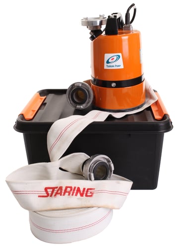 480W Tsurumi entreprenørpumpe LSC1.4S Lavsugspumpe 1" m/15m slange og koblinger - 1