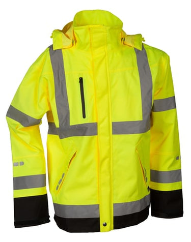 Lyngsøe Hiviz håndværker regnjakke FOX9057 gul str L - 1