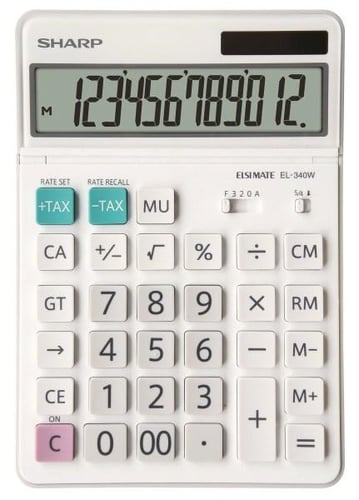SHARP Bordregner EL-340W 12 cifre - 1