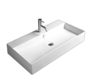 KRISS porcelænsvask 80x46cm hvid mat - 1