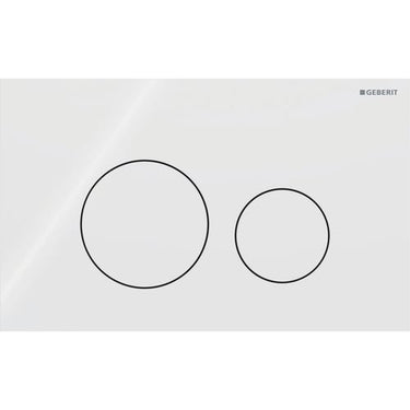 Geberit Sigma40 betjeningsplade m/2 skyl round hvid - 1