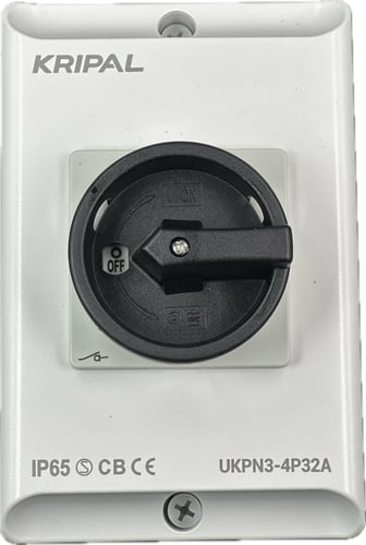 Kripal forsyningsadsk. 32A AC23 3P+N Grå/Sort - 1