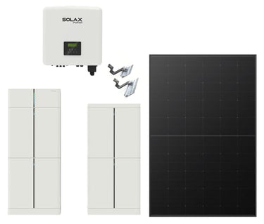 Solax komplet pakke med Fixnordic montagepakke til skrå tegl og beton tag med 18 stk 475-480Wp paneler 8 kW hybrid inverter og 12 kWh batteri - 1