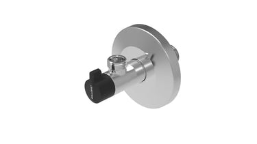 Broen Ballofix vinkelventil 1/2" x 3/8" med greb og roset krom - 1