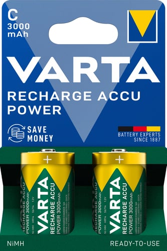 Varta Batteri Genopladelig C 3000mAh 2-PAK - 1