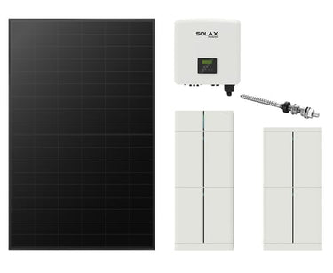 Solax komplet pakke med Fixnordic montagepakke til skrå eternit tag med 22 stk 475-480Wp paneler 10 kW hybrid inverter og 12 kWh batteri - 1