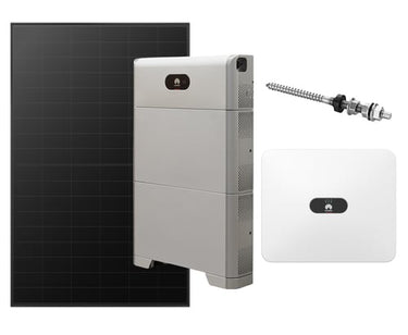 Huawei komplet pakke med Fixnordic montagepakke til skrå eternit tag med 22 stk 475-480Wp paneler 10 kW hybrid inverter og 10 kWh batteri - 1