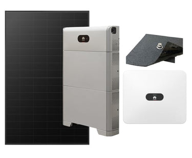 Huawei komplet pakke med Fixnordic montagepakke til skrå tagpap tag med 18 stk 475-480Wp paneler 8 kW hybrid inverter og 10 kWh batteri - 1