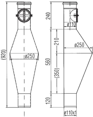 ACO rottestop rustfrit stål 110mm m/renselem - 1
