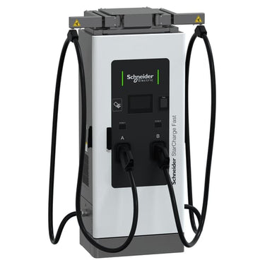 Hurtiglader, Schneider StarCharge Fast 60, 60 kW, CCS2 + CCS2 ladestik, 3.6m kabelrækkevidde, kabelstyringssystem, Payter betalingsterminal - 1