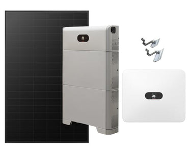 Huawei komplet pakke med Fixnordic montagepakke til skrå tegl og beton tag med 8 stk 475-480Wp paneler 3 kW hybrid inverter og 10 kWh batteri - 1