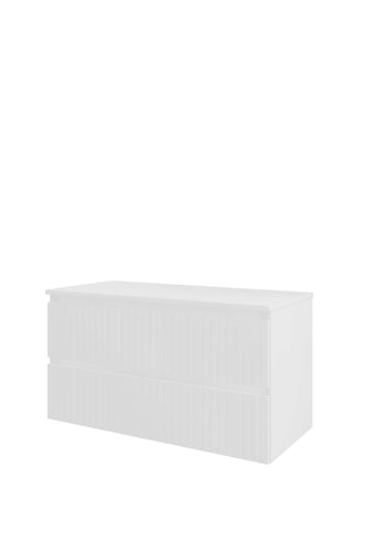 Sanibell Proline møbelsæt 101x46cm med lameller mat hvid - 1