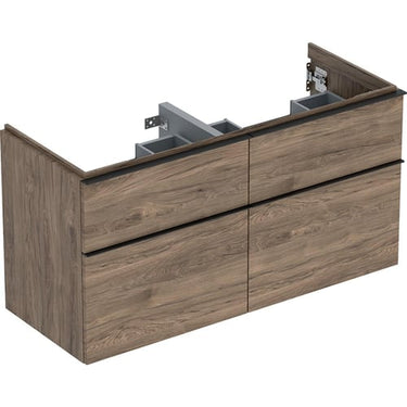 Geberit Icon vaskeskab 1184 x 476 x 615 mm 4 skuffer nøddetræ højkomprimeret trelags-spånplade melamin træstruktur - 1
