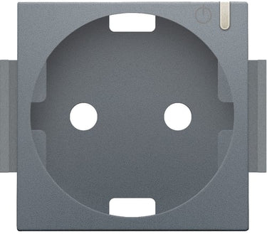 Afdækning til Smart Stikkontakt med sidejord steel grey coated - 1