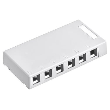 Office box 6 port, for 6 x Keystone konnektorer, hvid - 1