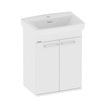 KRISS Skandi vaskeskabsæt m/2 låger og porcelænsvask B:50xD:36xH:67cm - 1