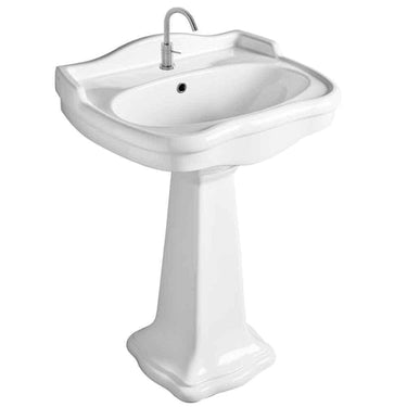 Lavabo Contea Retro 64 håndvask m/piedestal hvid - 1