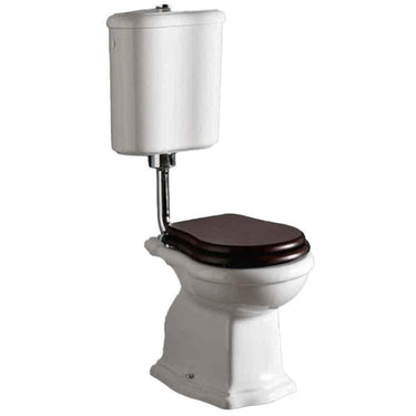 Lavabo Contea Retro Low gulvstående toilet m/P-lås hvid m/sæde i valnød - 1