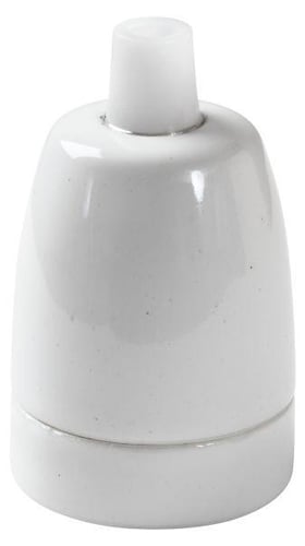 E27 PORCELÆN. GLAT M/AFL. HVID - 1