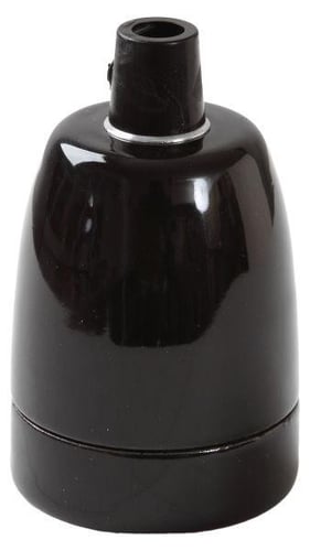 E27 PORCELÆN. GLAT M/AFL. SORT - 1