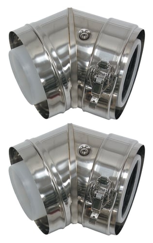 ECOTEC TILBEHØR BØJNING 45DEG (FACADE 2 STK. 80/125 MM) - 1