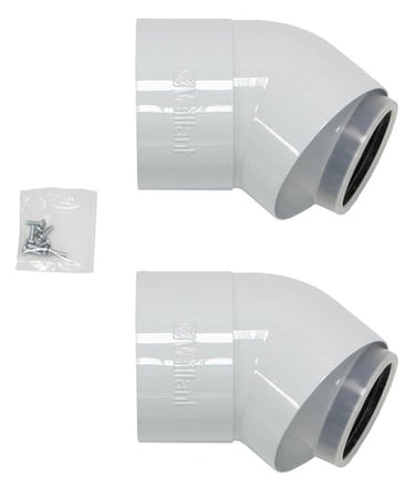 ECOTEC, ECOCOMPACT, ECOVIT TILBEHØR BØJNING 45 DN 80/125 MM (2 STK) - 1