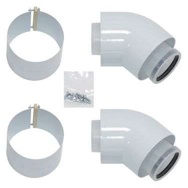 ECOTEC & ECOCOMPACT TILBEHØR BØJNING 45 GRADER 2 STK. PP Ø60/100 MM - 1