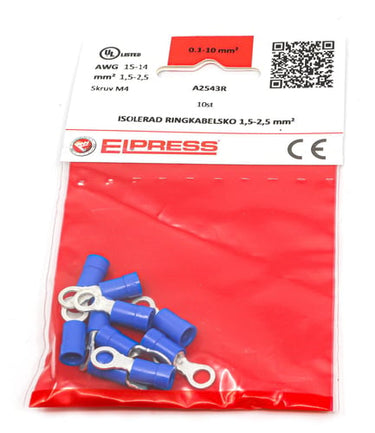 Isol. ringkabelsko A2543R 1,5-2,5mm² M4 Blå - I poser á 10 stk. - 1