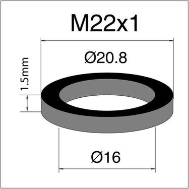 NEOPERL gummipakning EPDM M22x1/16,0x20,8x1,5mm sort - 1