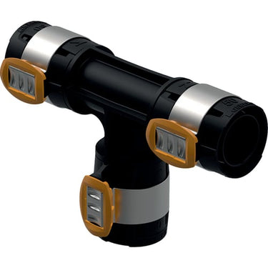 Geberit FlowFit tee 75 mm sort PPSU - 1
