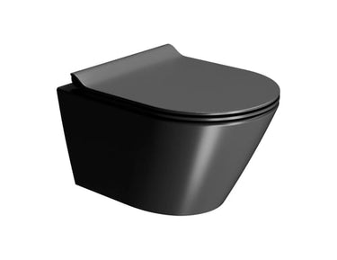 GSI Kube X vægtoilet 50x36cm Genius flush skylleteknik matsort - 1