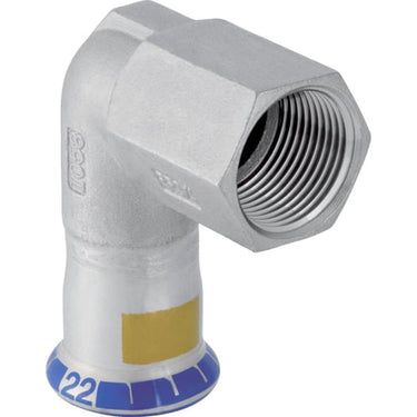 Geberit Mapress overgang rf vinkel 90° m/ indvendigt gevind (gas) d=15mm Rp=1/2″ - 1