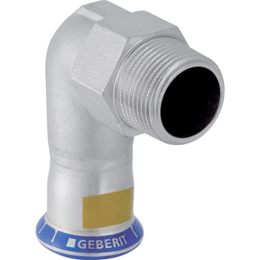 Geberit Mapress overgang rf vinkel 90° m/ udvendigt gevind (gas) d=22mm R=3/4″ - 1